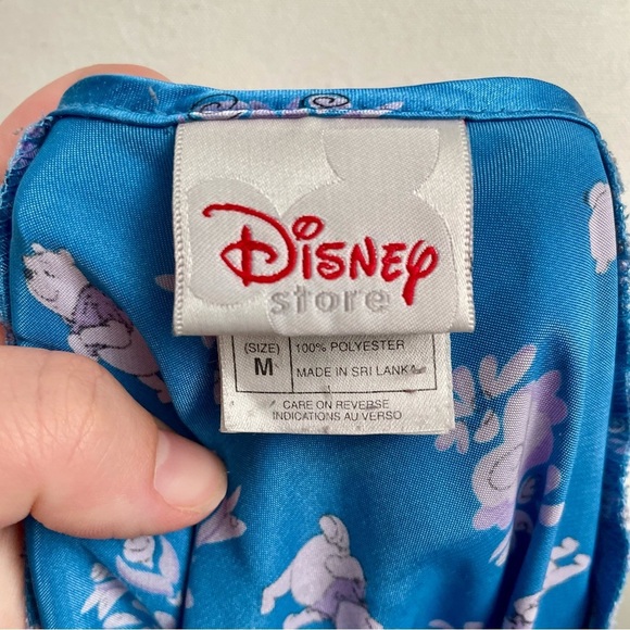 Vintage Disney Store Blue Winnie The Pooh Satin Pyjama Nightgown Size Medium - Picture 5 of 7